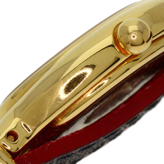 FENDI Watches Quartz 640L Gold Plated gold Oval Face Change Belt Silver dial