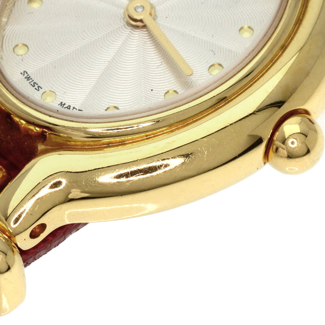 FENDI Watches Quartz 640L Gold Plated gold Oval Face Change Belt Silver dial