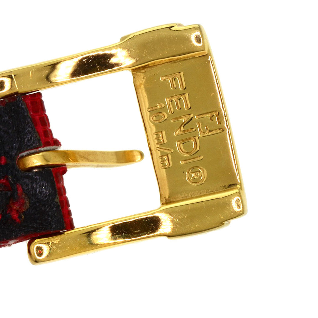 FENDI Watches Quartz 640L Gold Plated gold Oval Face Change Belt Silver dial