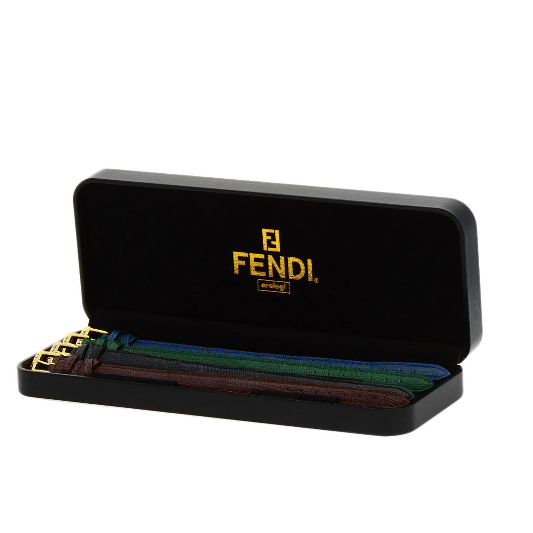 FENDI Watches Quartz 640L Gold Plated gold Oval Face Change Belt Silver dial