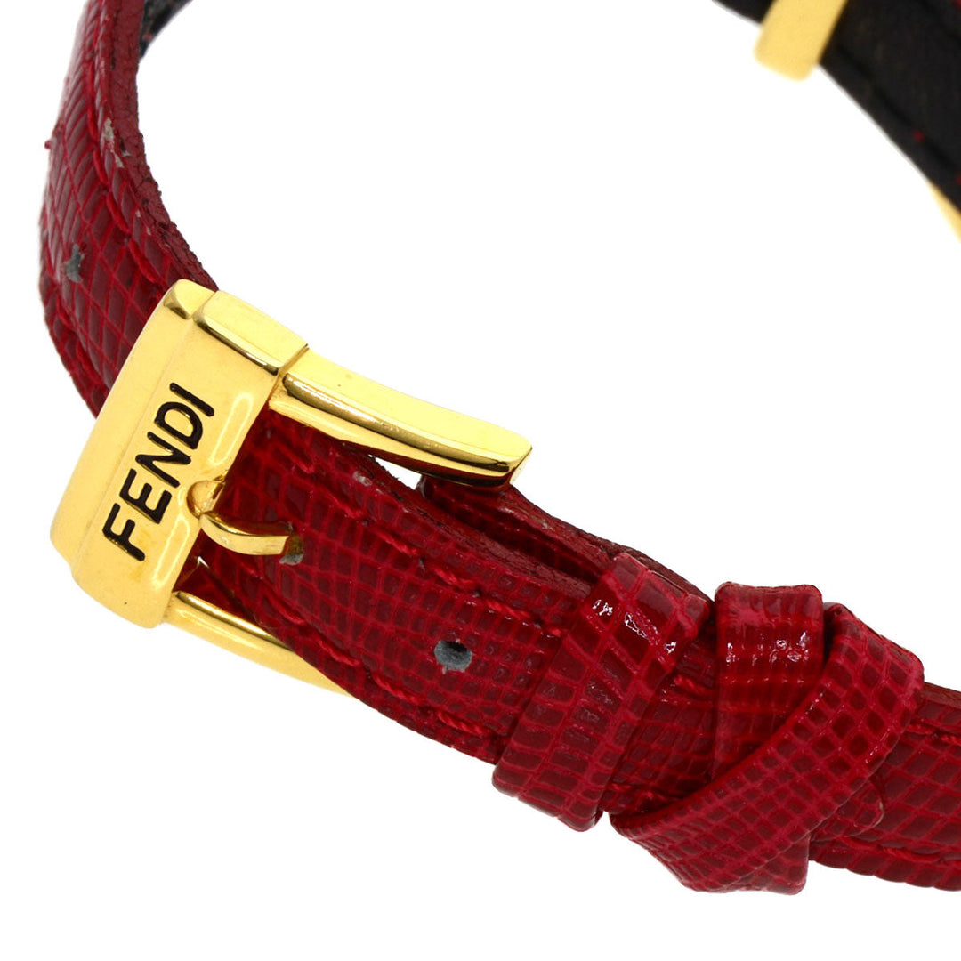 FENDI Watches Quartz 640L Gold Plated gold Oval Face Change Belt Silver dial