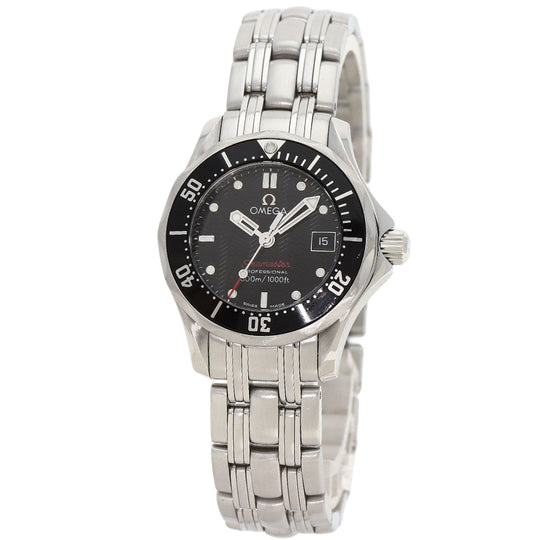 OMEGA Watches Quartz 212.30.28.61.01.001 Stainless Steel , Stainless Steel Silver Seamaster black dial Women Used Authentic