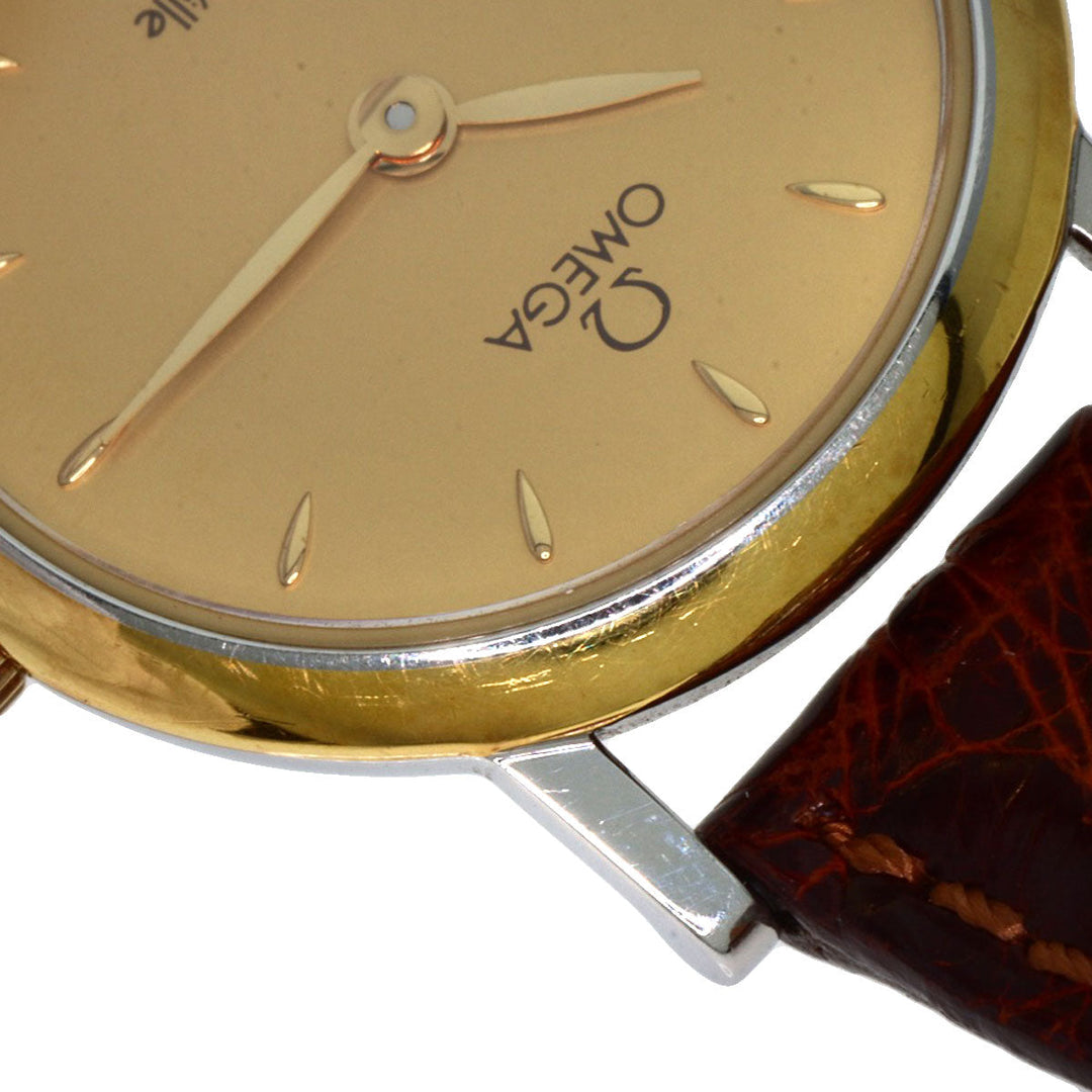 OMEGA Watches Quartz Stainless Steel, Leather gold De Ville gold dial Women Used Authentic
