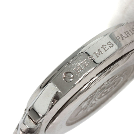 HERMES Watches Quartz CL4.210 Stainless Steel , Stainless Steel Silver Clipper black dial Women Used Authentic