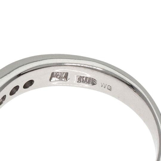 Ponte Vecchio Ring K18WG Silver Flower motif diamond Women Used Authentic