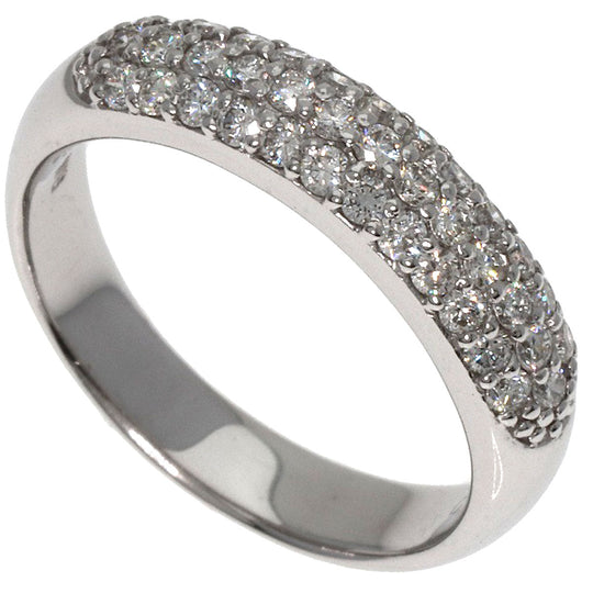 Ponte Vecchio Ring K18WG Silver diamond Women Used Authentic