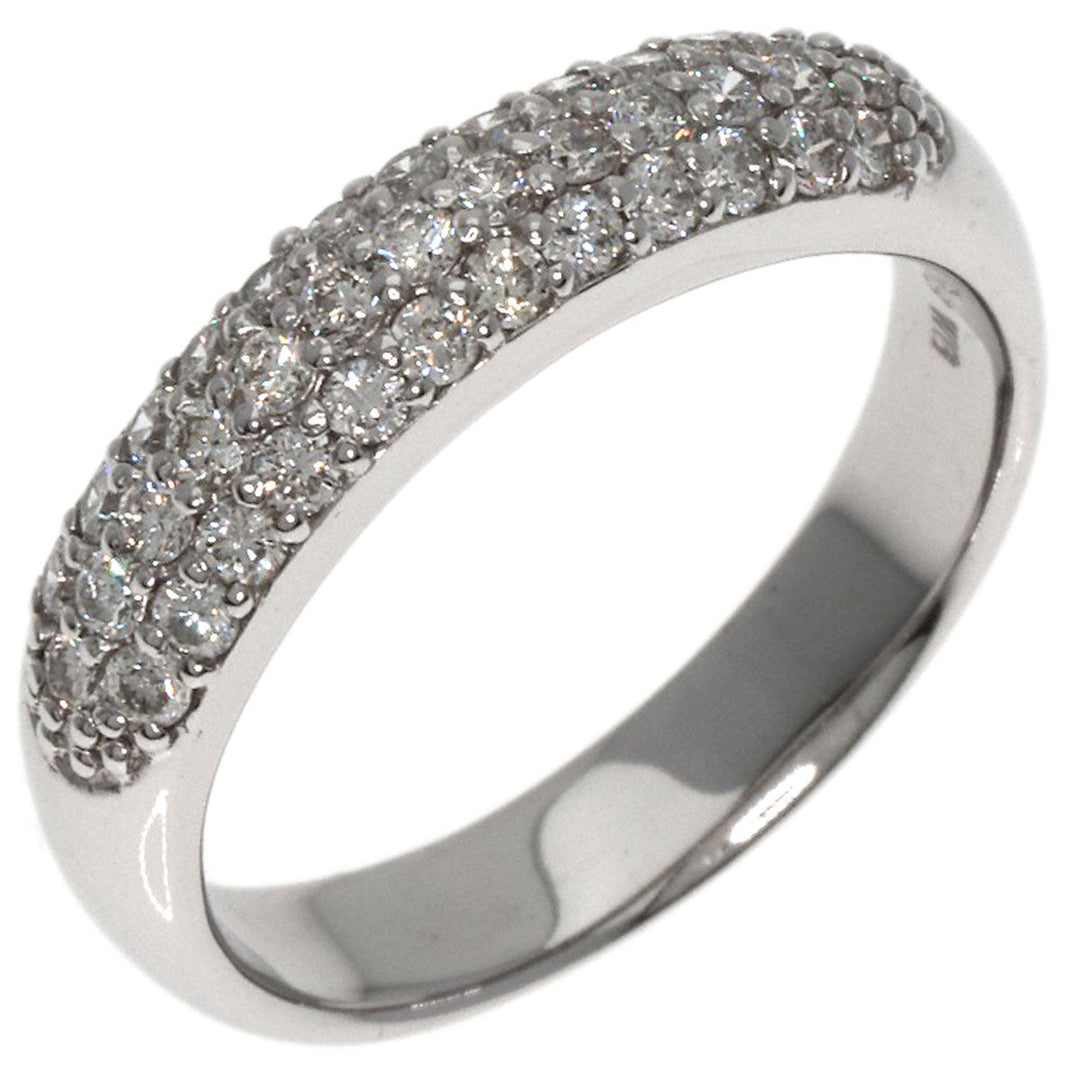 Ponte Vecchio Ring K18WG Silver diamond Women Used Authentic