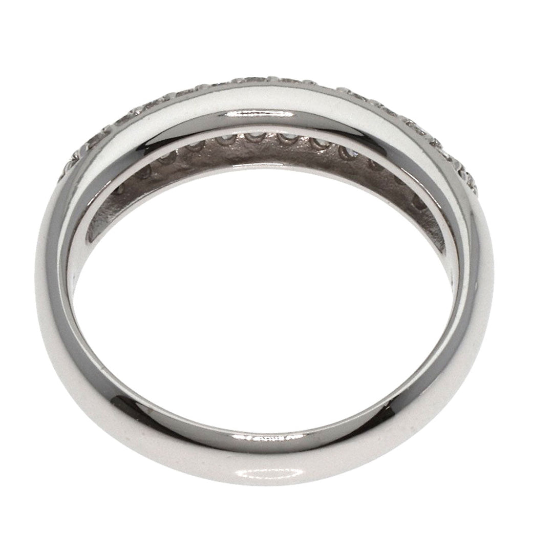 Ponte Vecchio Ring K18WG Silver diamond Women Used Authentic