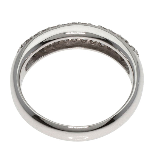 Ponte Vecchio Ring K18WG Silver diamond Women Used Authentic