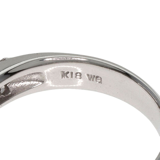 Ponte Vecchio Ring K18WG Silver diamond Women Used Authentic