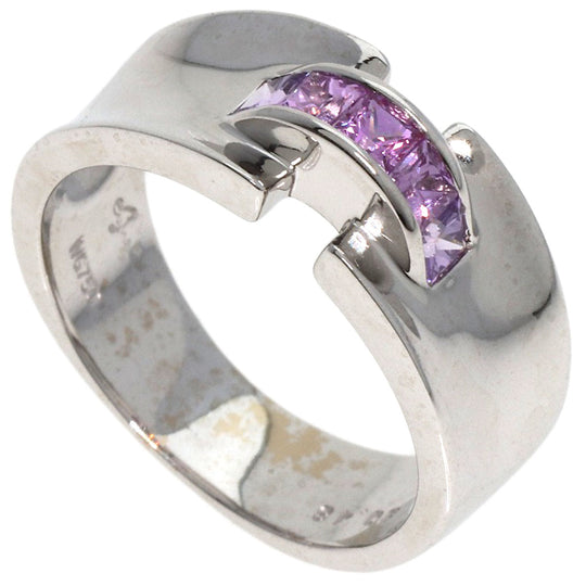 JUNE Ring K18WG Silver Pink sapphire Women Used Authentic