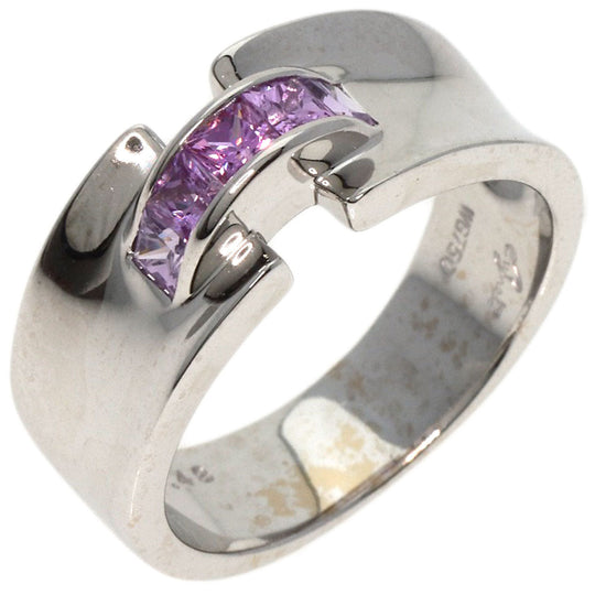 JUNE Ring K18WG Silver Pink sapphire Women Used Authentic