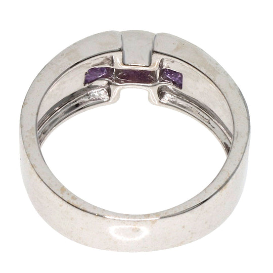 JUNE Ring K18WG Silver Pink sapphire Women Used Authentic