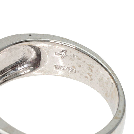 JUNE Ring K18WG Silver Pink sapphire Women Used Authentic