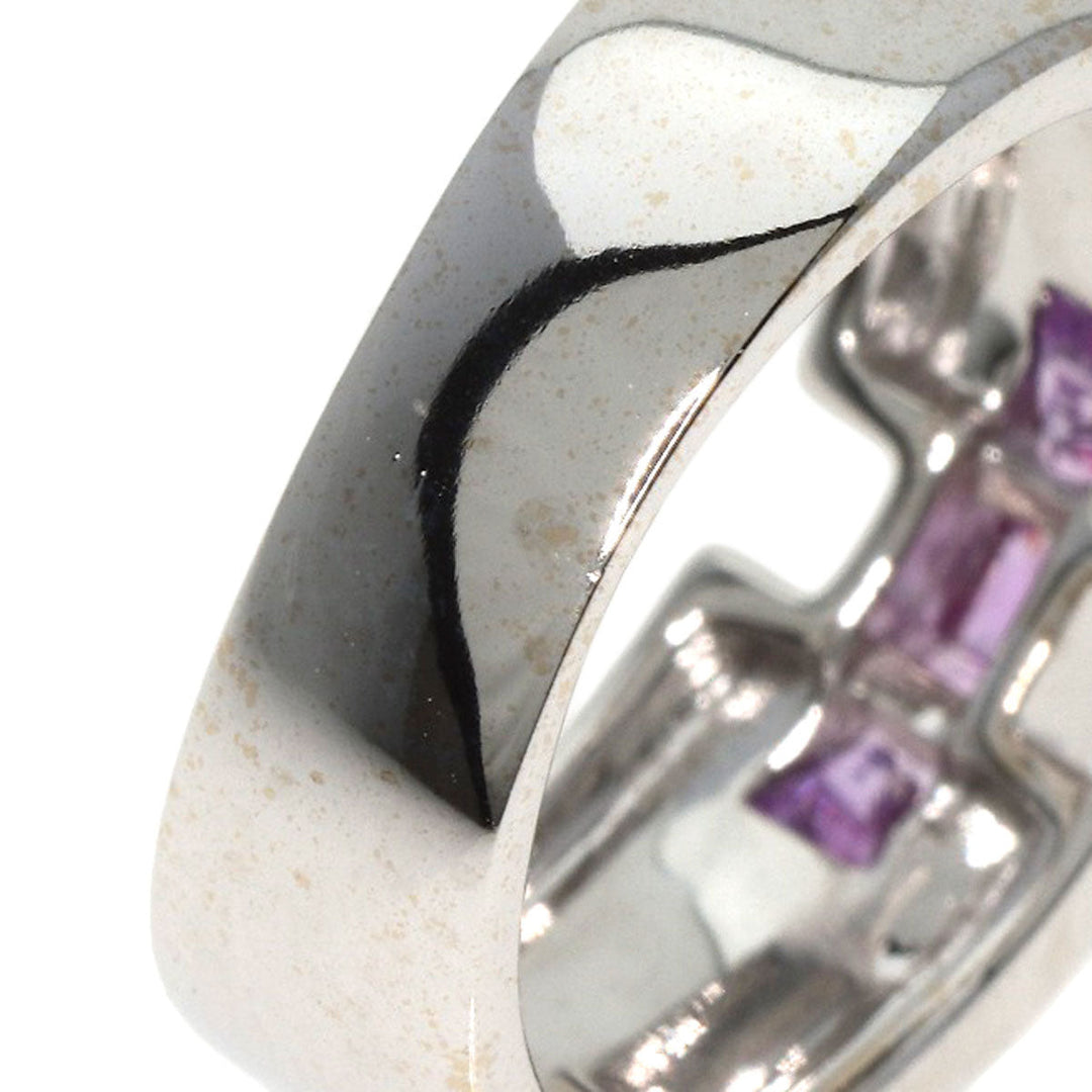JUNE Ring K18WG Silver Pink sapphire Women Used Authentic
