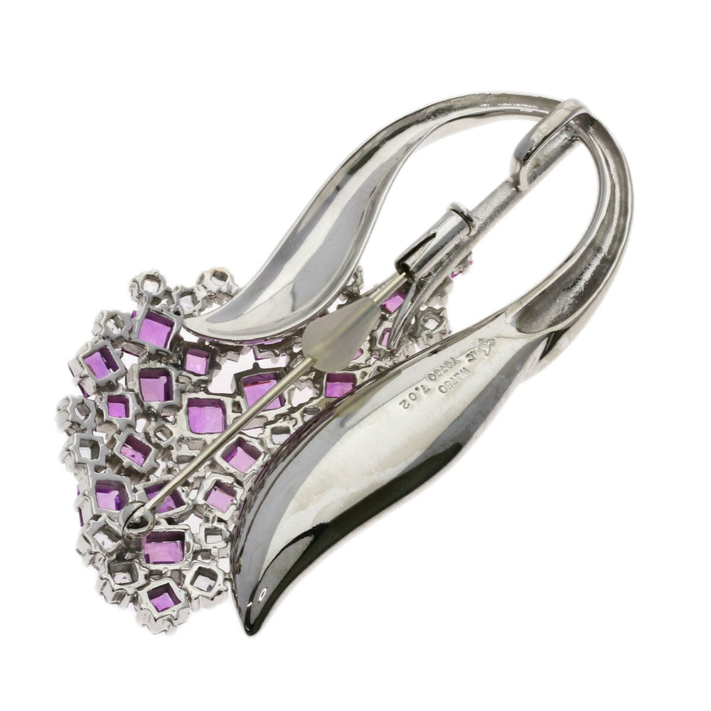 JUNE Brooch K18WG Silver sapphire