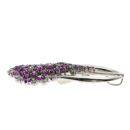 JUNE Brooch K18WG Silver sapphire