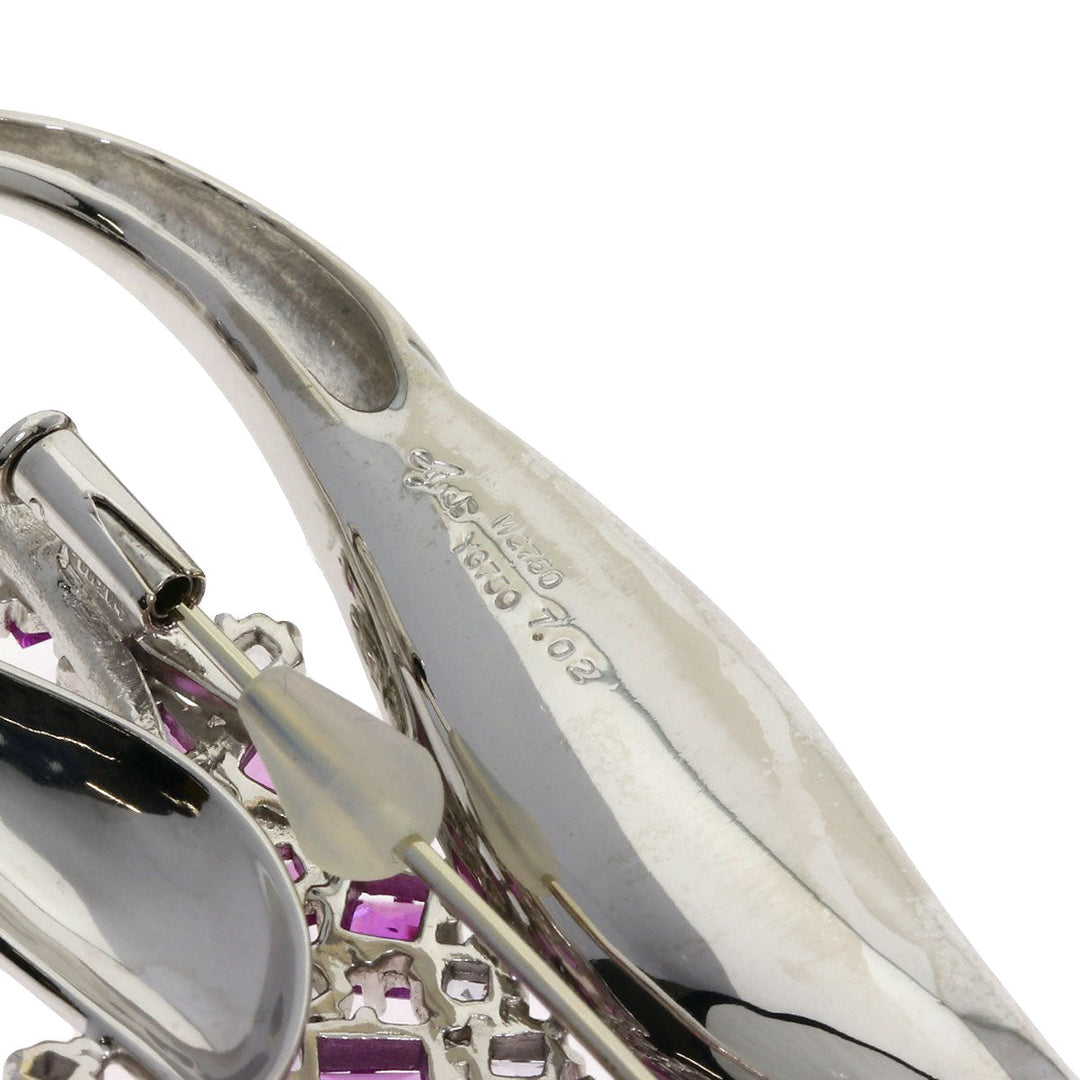 JUNE Brooch K18WG Silver sapphire