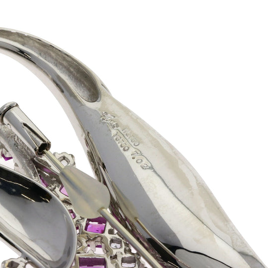 JUNE Brooch K18WG Silver sapphire