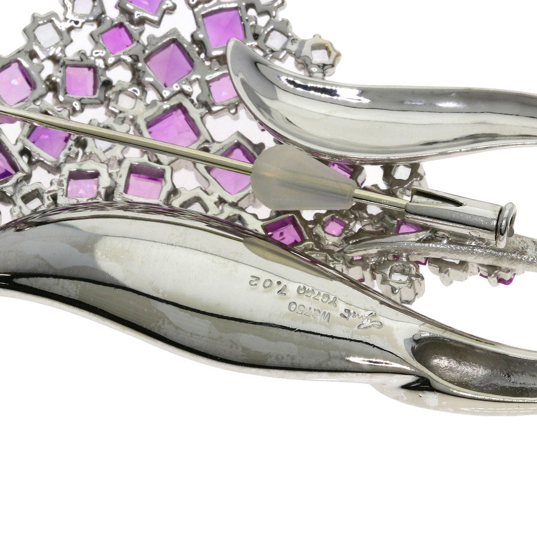 JUNE Brooch K18WG Silver sapphire