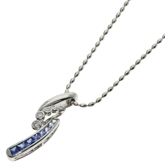 JUNE Necklace K18WG Silver Sapphire diamond