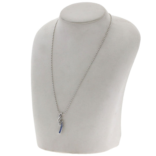 JUNE Necklace K18WG Silver Sapphire diamond