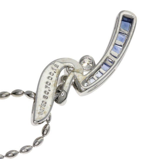 JUNE Necklace K18WG Silver Sapphire diamond