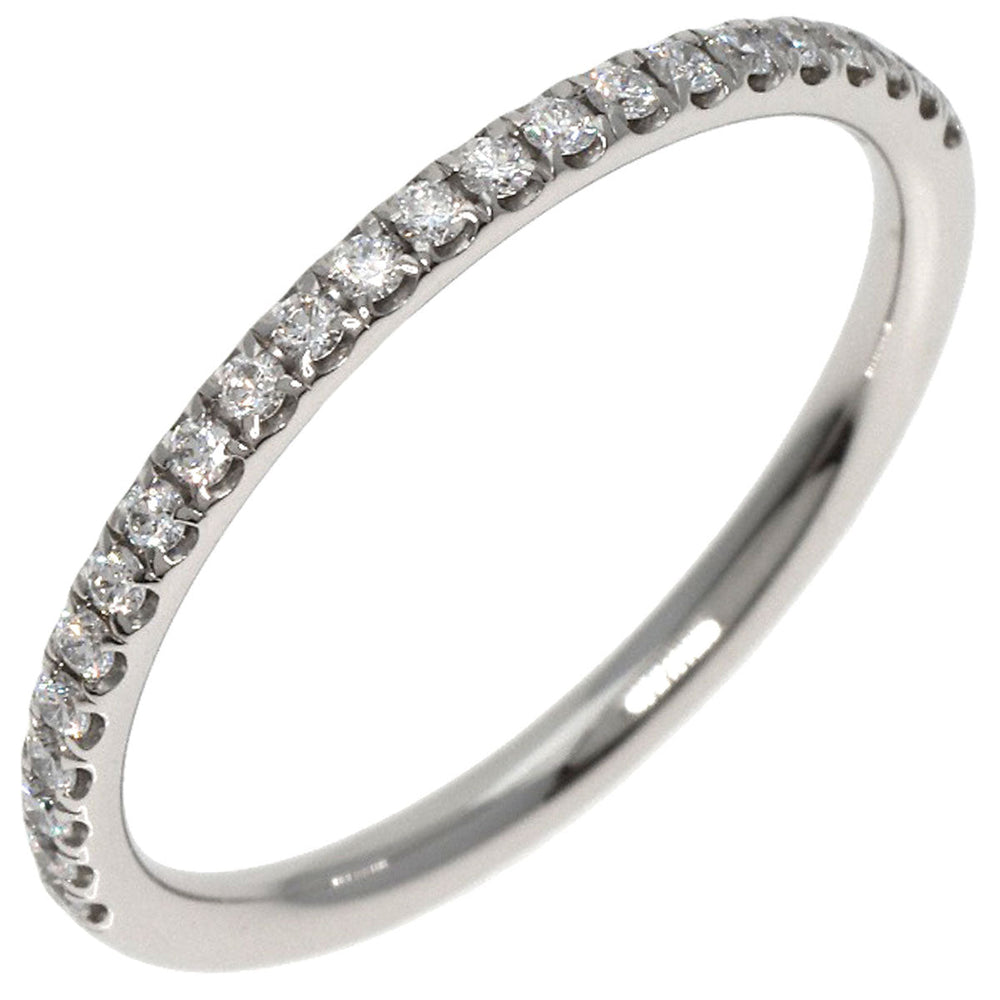 HARRY WINSTON Ring PT950 Silver Half eternity Diamond Women Used Authentic