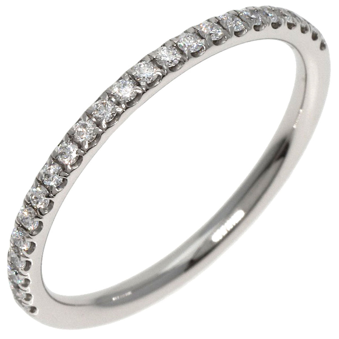 HARRY WINSTON Ring PT950 Silver Half eternity Diamond Women Used Authentic