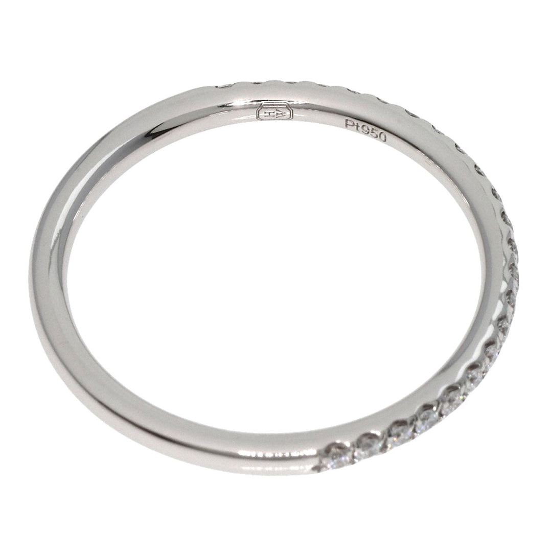 HARRY WINSTON Ring PT950 Silver Half eternity Diamond Women Used Authentic