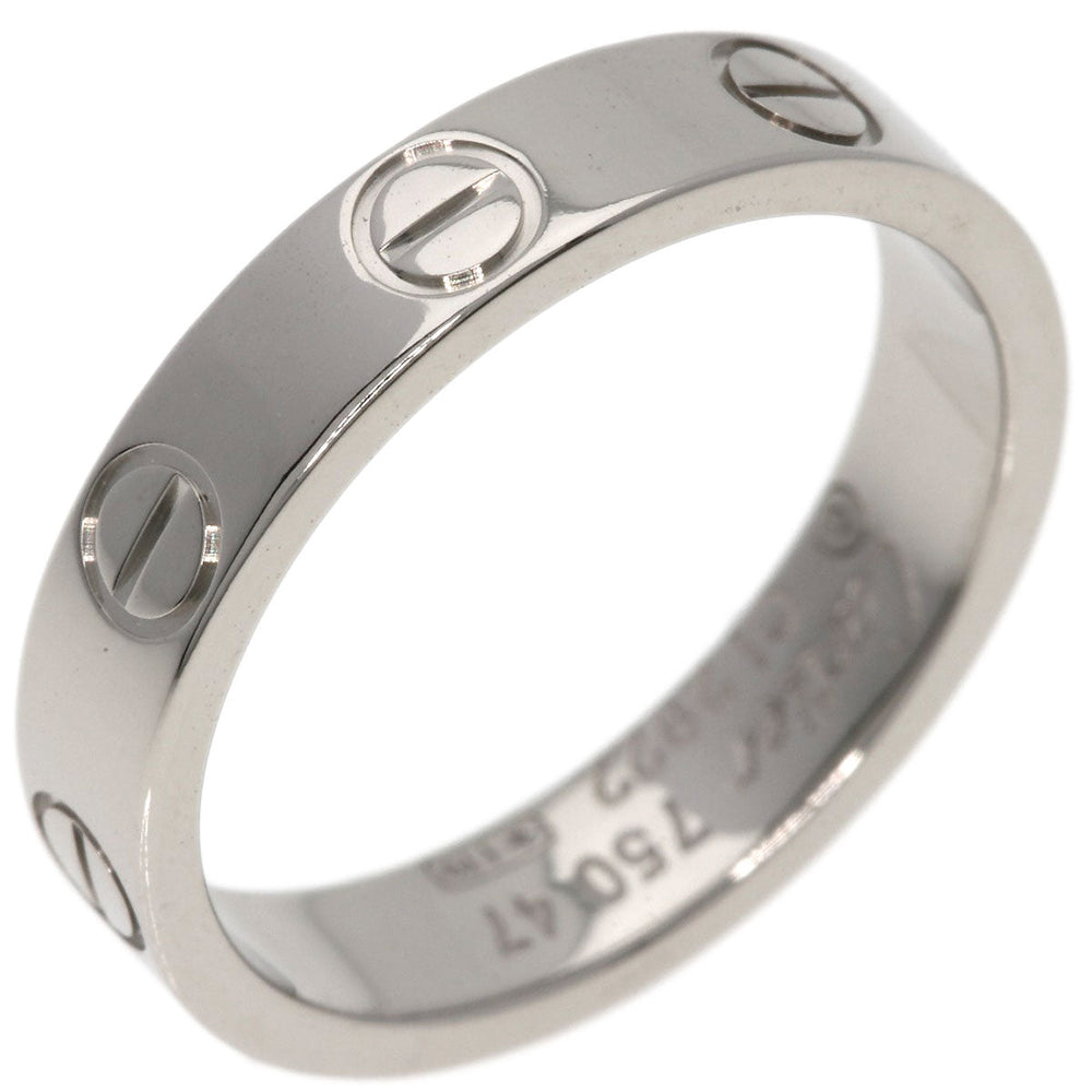 CARTIER Ring K18WG Silver Mini love ring wedding #47 Women Used Authentic