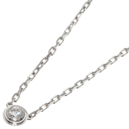 CARTIER Necklace K18WG Silver Amour Diamond Small Women Used Authentic