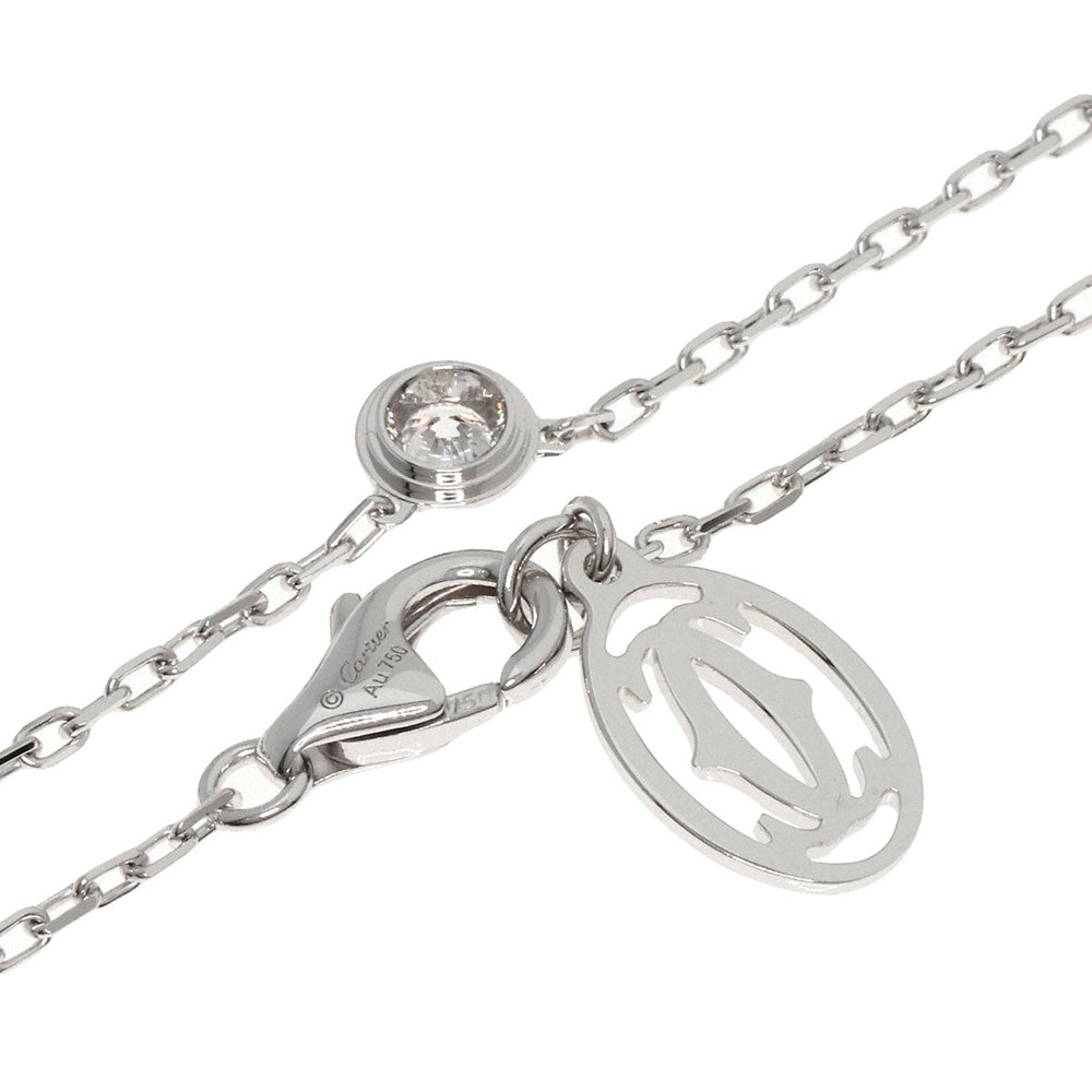 CARTIER Necklace K18WG Silver Amour Diamond Small Women Used Authentic