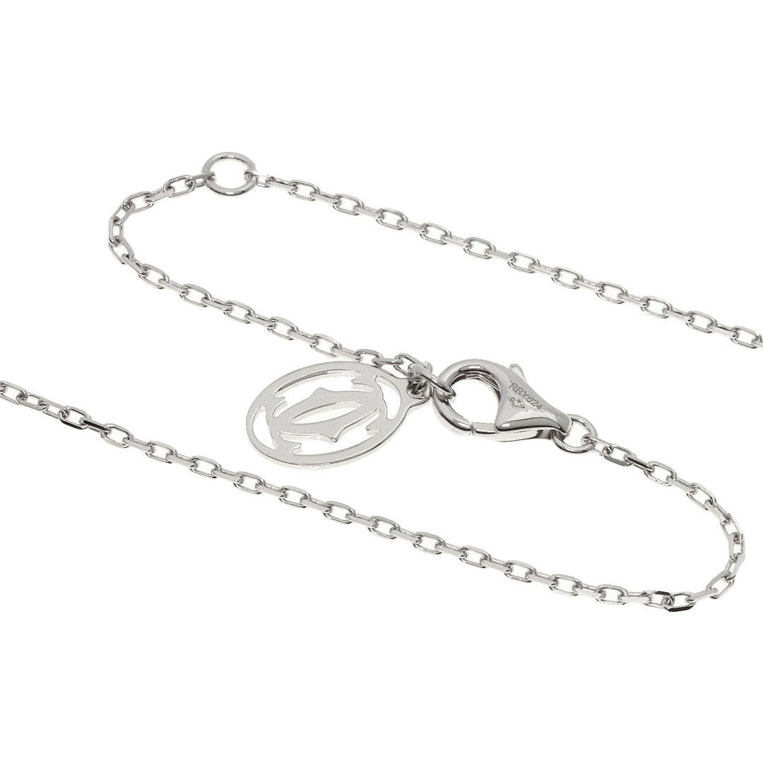 CARTIER Necklace K18WG Silver Amour Diamond Small Women Used Authentic