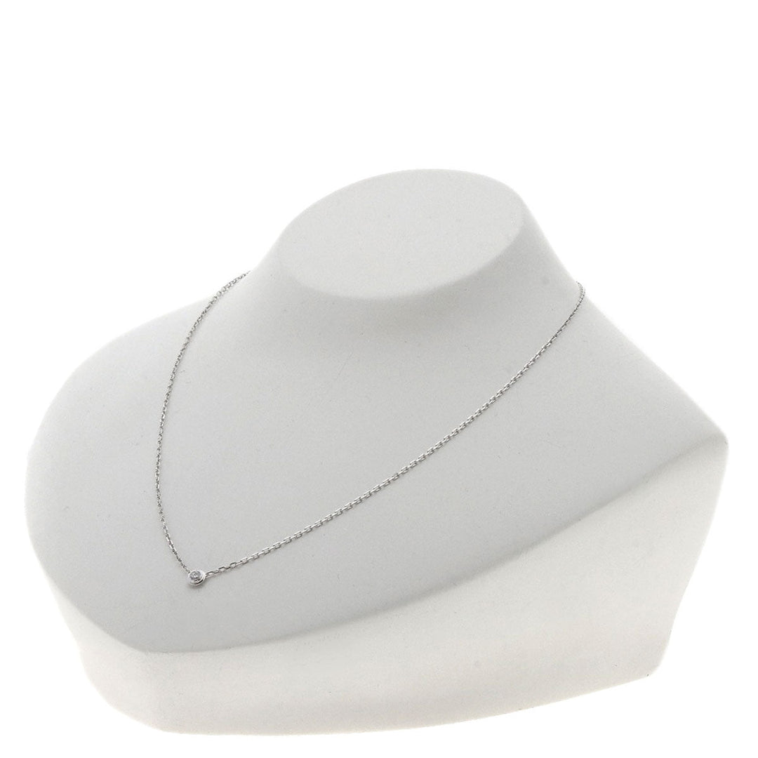 CARTIER Necklace K18WG Silver Amour Diamond Small Women Used Authentic