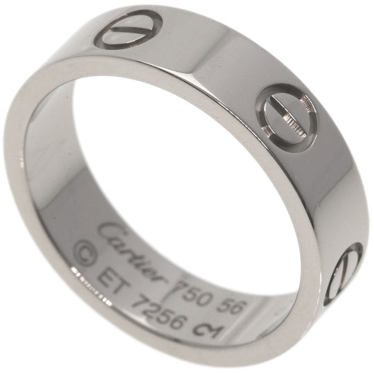 CARTIER Ring K18WG Silver Love Ring #56 Women Used Authentic