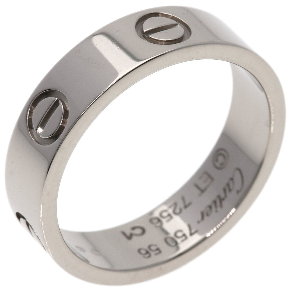 CARTIER Ring K18WG Silver Love Ring #56 Women Used Authentic