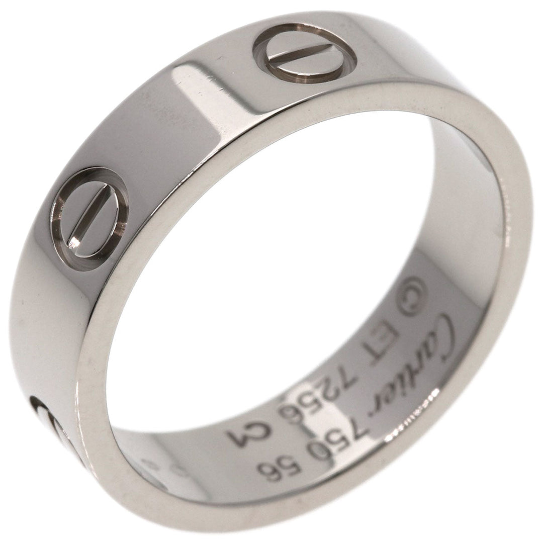 CARTIER Ring K18WG Silver Love Ring #56 Women Used Authentic