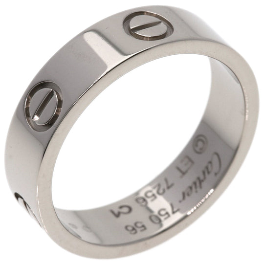 CARTIER Ring K18WG Silver Love Ring #56 Women Used Authentic