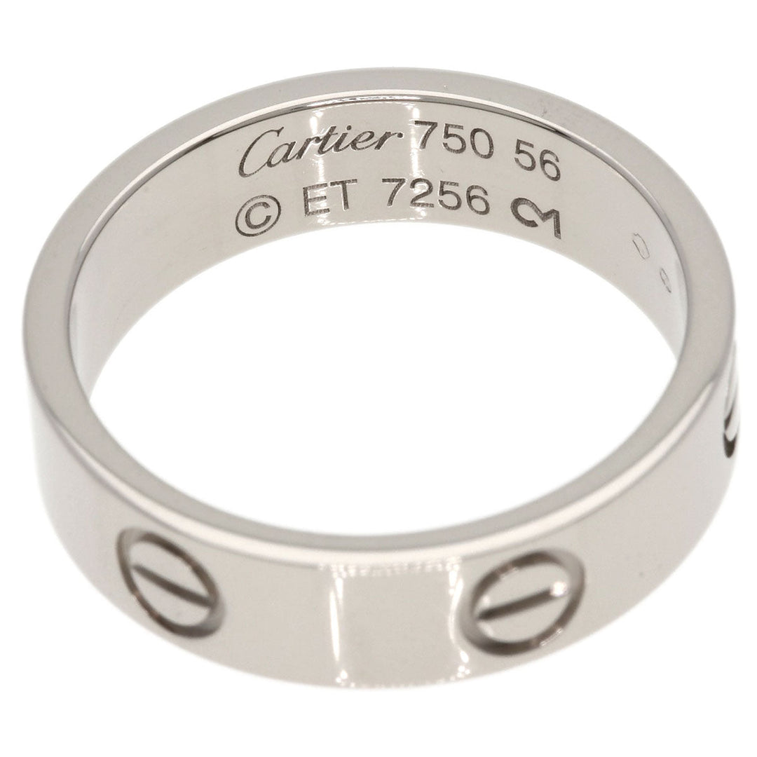 CARTIER Ring K18WG Silver Love Ring #56 Women Used Authentic