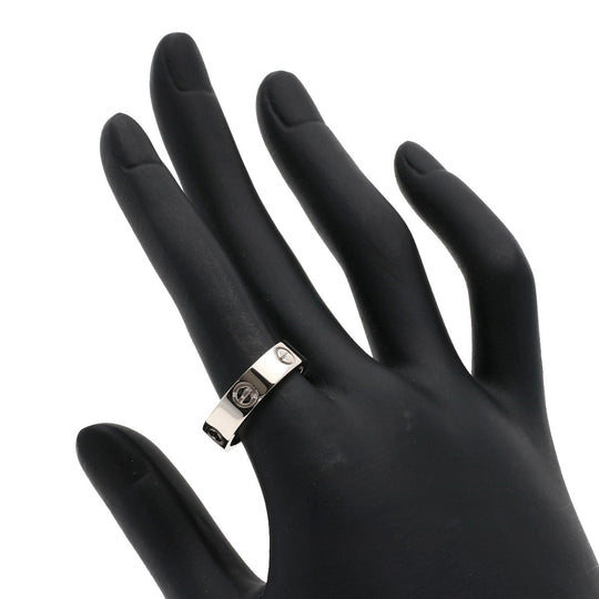 CARTIER Ring K18WG Silver Love Ring #56 Women Used Authentic