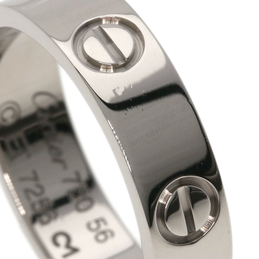 CARTIER Ring K18WG Silver Love Ring #56 Women Used Authentic