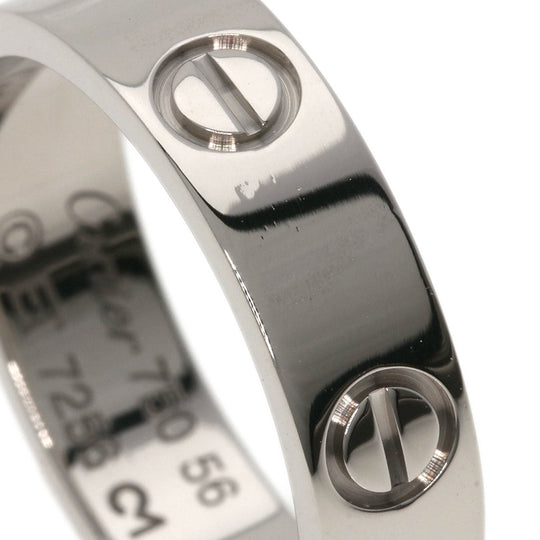 CARTIER Ring K18WG Silver Love Ring #56 Women Used Authentic