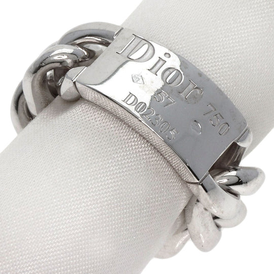 Dior Ring K18WG Silver Gormet de Dior Large Chain #57 Women Used Authentic