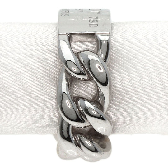 Dior Ring K18WG Silver Gormet de Dior Large Chain #57 Women Used Authentic