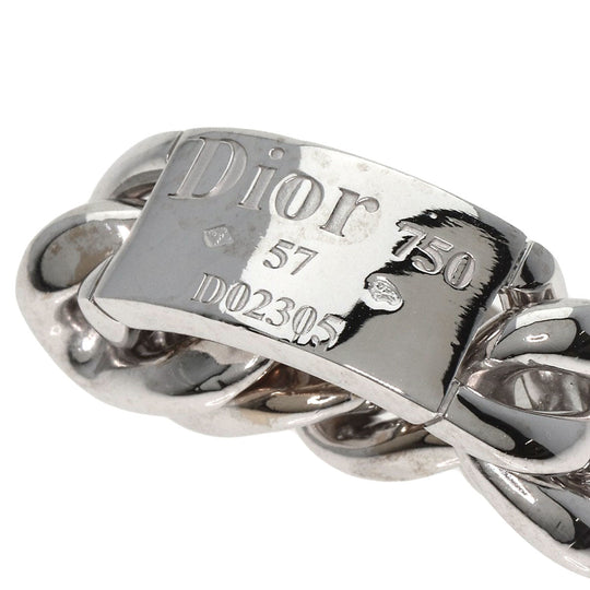 Dior Ring K18WG Silver Gormet de Dior Large Chain #57 Women Used Authentic