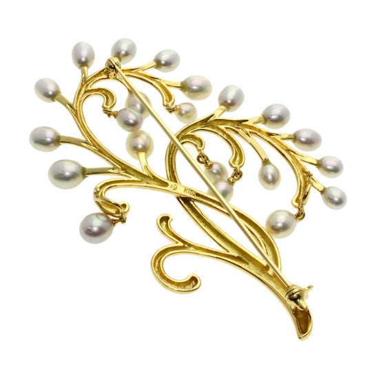 TASAKI Brooch 18K Yellow Gold gold Pearl Women Used Authentic