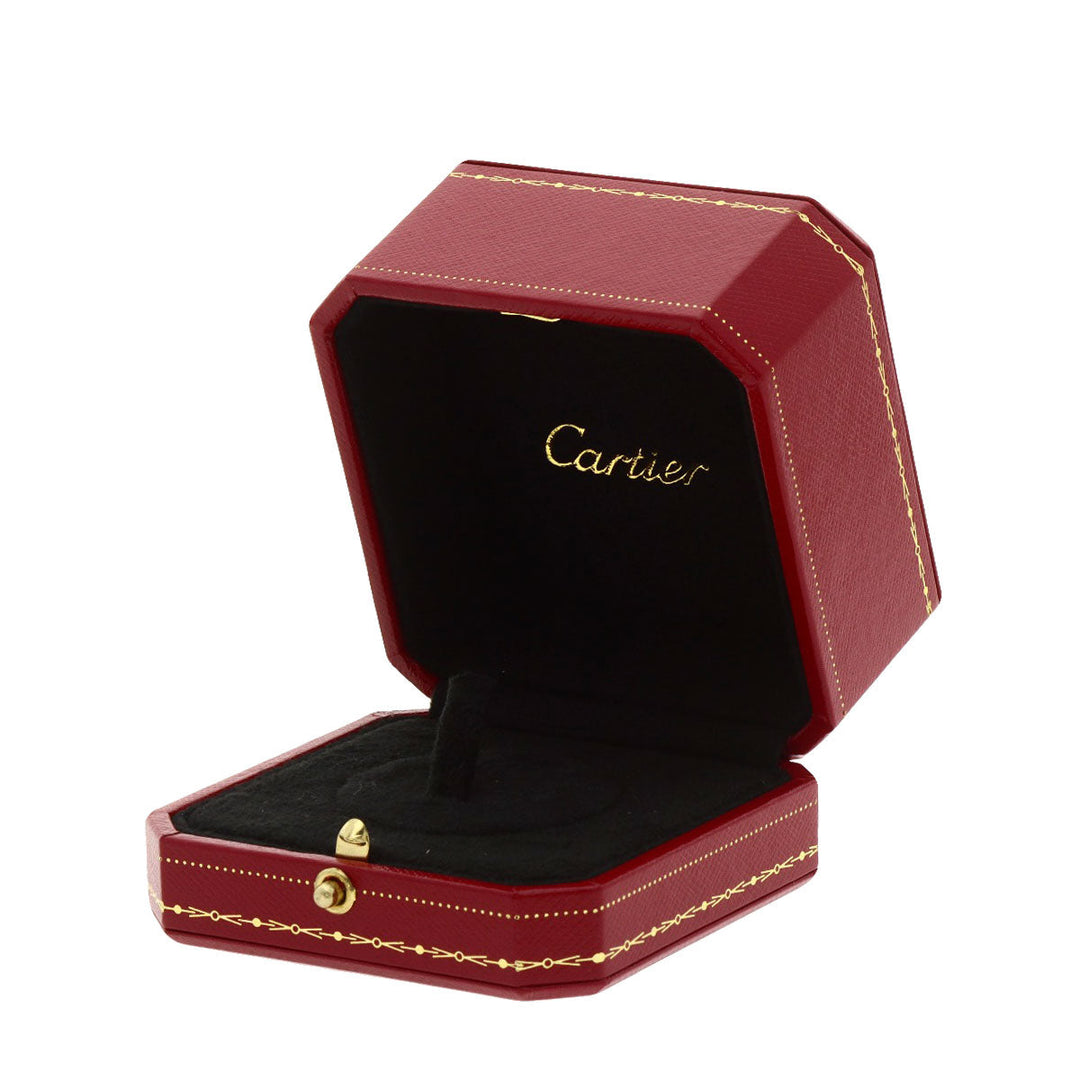 CARTIER Ring K18WG Silver Love Charm Full Diamond #50 Women Used Authentic