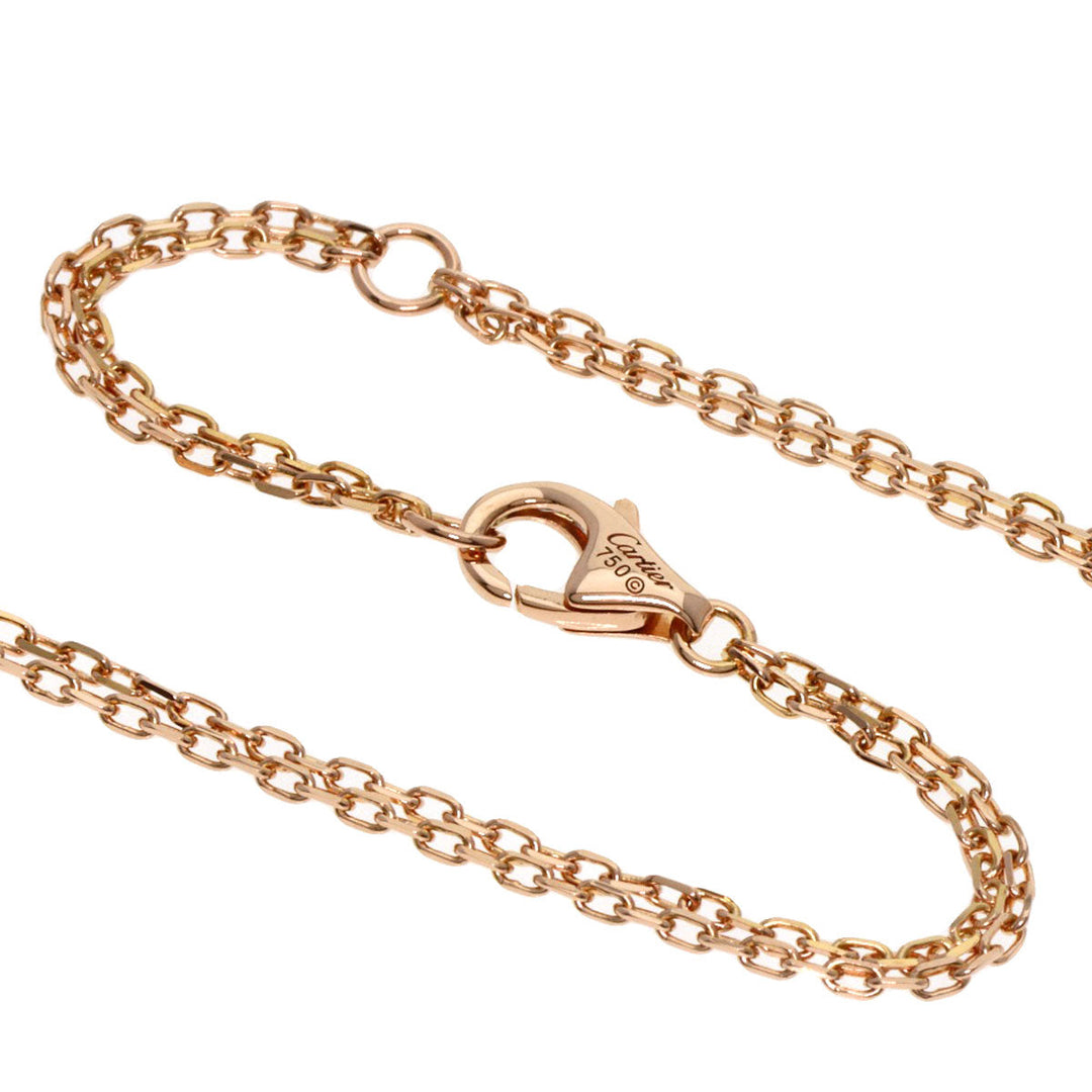 CARTIER Necklace 18K Pink Gold gold Love Circle 1P Sapphire 1P Diamond Women Used Authentic