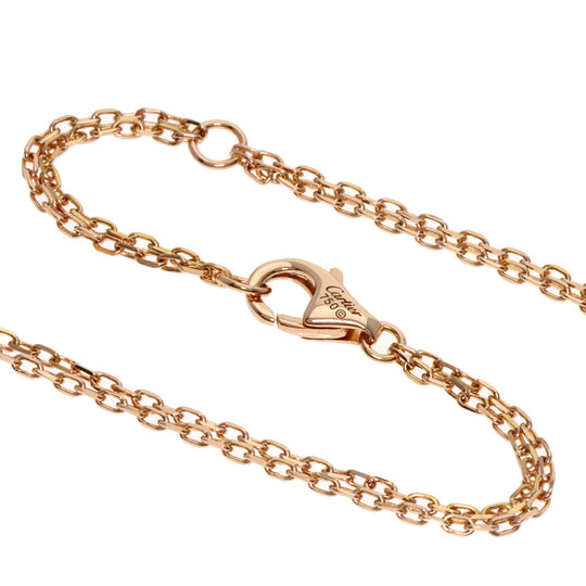 CARTIER Necklace 18K Pink Gold gold Love Circle 1P Sapphire 1P Diamond Women Used Authentic